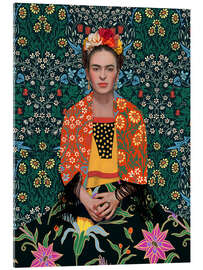 Tableau en verre acrylique Blooming Mexican Woman - CatsAndDotz