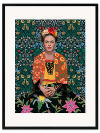 Impression artistique encadrée Blooming Mexican Woman - CatsAndDotz