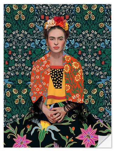 Självhäftande poster Blooming Mexican Woman