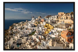 Gerahmter Kunstdruck Oia auf der Insel Santorin, Griechenland