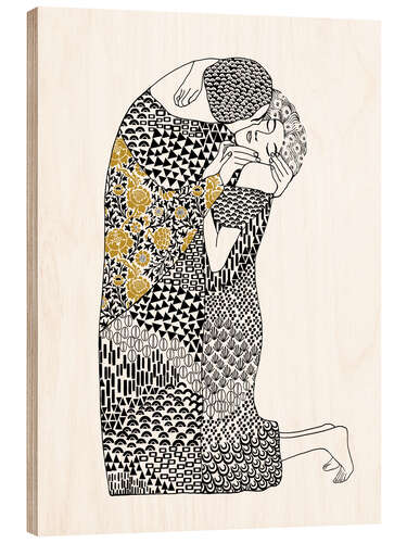 Tableau en bois The Kiss