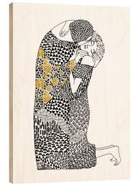 Wood print The Kiss