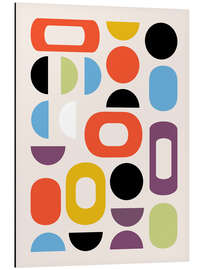 Aluminium print Mid-Century Mosaic - CatsAndDotz