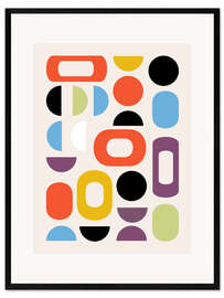Framed art print Mid-Century Mosaic - CatsAndDotz
