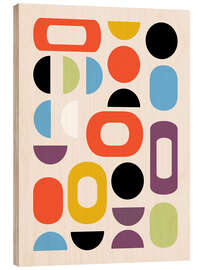 Tableau en bois Mid-Century Mosaic