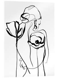Akrylglastavla Graceful Figure With Poppies