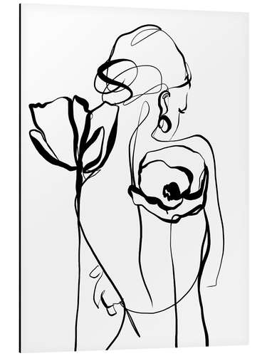 Alumiinitaulu Graceful Figure With Poppies