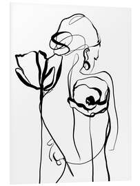 Print på skumplade Graceful Figure With Poppies