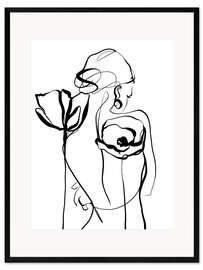 Impression artistique encadrée Graceful Figure With Poppies