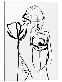 Magnettafel Anmutige Figur mit Mohnblumen