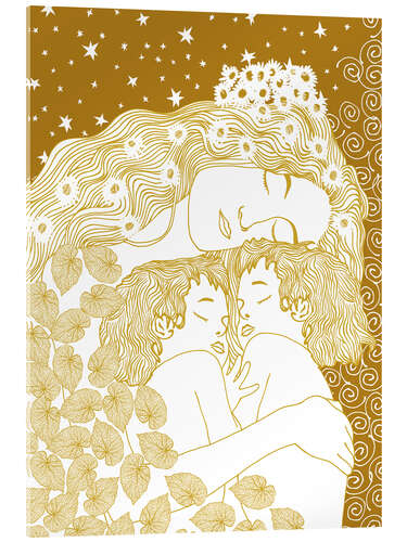 Acrylic print Klimt, Harmony in Gold