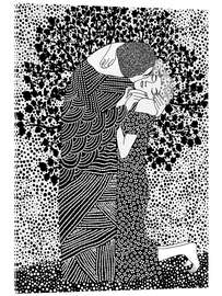 Akryylilasitaulu The Kiss Black and White - CatsAndDotz
