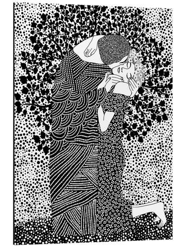 Obraz na aluminium The Kiss Black and White