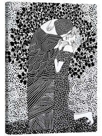 Canvas print The Kiss Black and White - CatsAndDotz