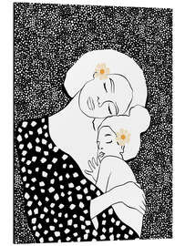 Magnettafel Mutter und Tochter beim Schlafen