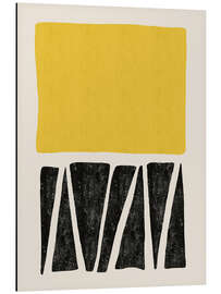 Aluminium print Abstract in Black and Gold - CatsAndDotz