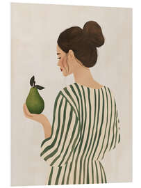 Print på skumplade The Woman and the Pear - Annika Persson