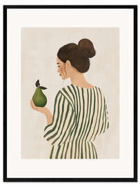 Impression artistique encadrée The Woman and the Pear - Annika Persson
