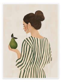 Wall print The Woman and the Pear - Annika Persson