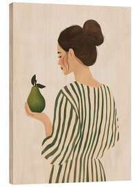 Wood print The Woman and the Pear