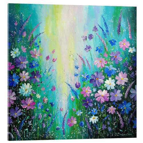 Tableau en verre acrylique Dance of the morning flowers