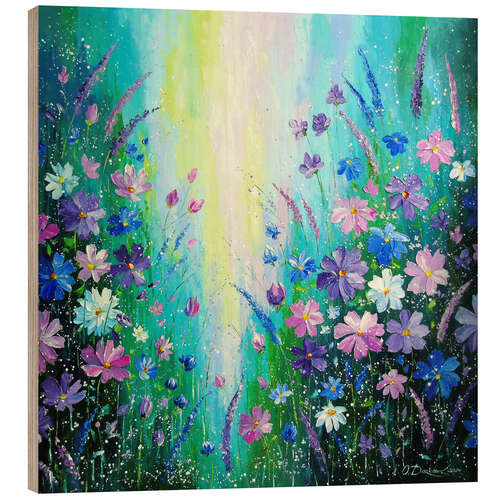 Tableau en bois Dance of the morning flowers