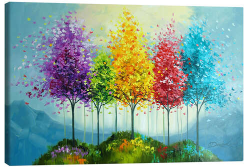 Tableau sur toile Trees of life on a Fairytale Island