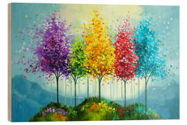 Trätavla Trees of life on a Fairytale Island - Olha Darchuk