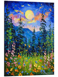 Aluminium print Moonlit Night by the Mountains - Olha Darchuk