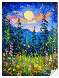 Wall sticker Moonlit Night by the Mountains - Olha Darchuk