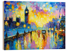 Tableau en bois London's Evening Glow - Olha Darchuk