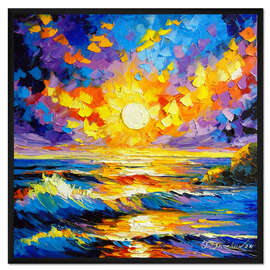 Gerahmter Kunstdruck Stürmischer Sonnenuntergang