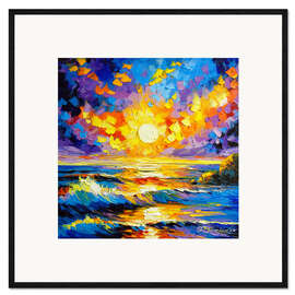 Gerahmter Kunstdruck Stürmischer Sonnenuntergang