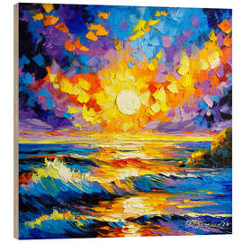 Wood print Stormy Sunset