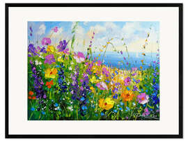 Framed art print Wildflowers by the sea - Olha Darchuk