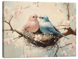 Lienzo Turtledoves and cherry blossoms - TAlex