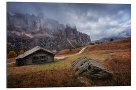 Cuadro de aluminio Huts in the Dolomites