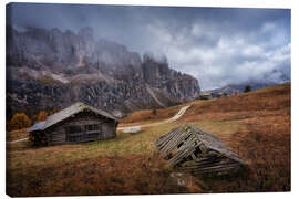 Canvas print Huts in the Dolomites - Martin Podt