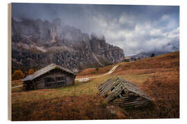 Wood print Huts in the Dolomites - Martin Podt