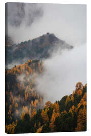 Canvas print Clouds and fall colours in the Dolomites - Martin Podt