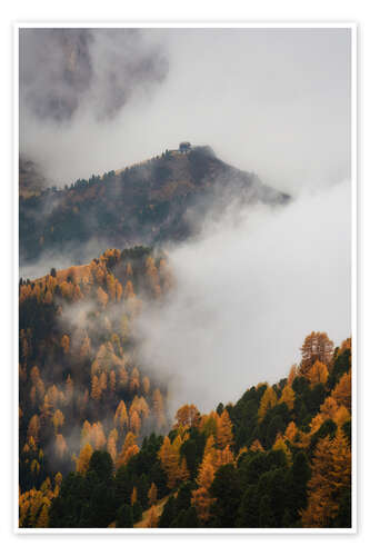 Poster Clouds and fall colours in the Dolomites