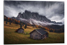 Gallery Print Hütten und Wolken in den Dolomiten