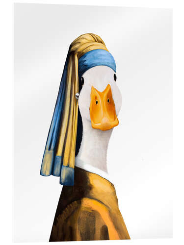 Tableau en verre acrylique Duck with a pearl earring