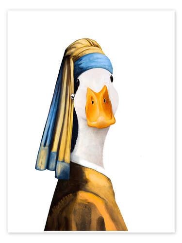 Póster Duck with a pearl earring