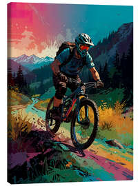 Quadro em tela Bike tour in the mountains - nobelart