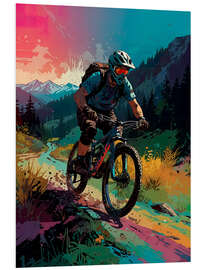 Hartschaumbild Bike-tour in die Berge