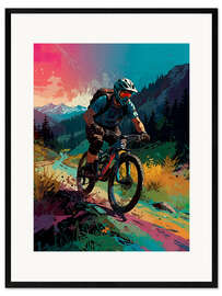 Impresión de arte enmarcada Bike tour in the mountains - nobelart