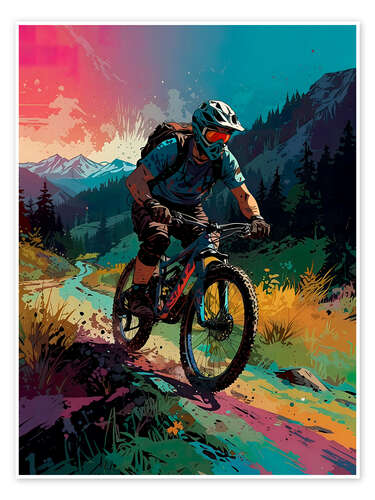 Póster Bike tour in the mountains