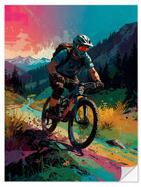 Wandsticker Bike-tour in die Berge