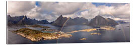 Gallery print Lofoten panorama with rainbow